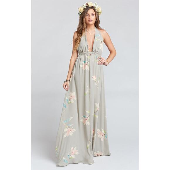 Show Me Your Mumu Luna Halter Maxi Dress in Lily Showers XS NWT - Picture 1 of 6